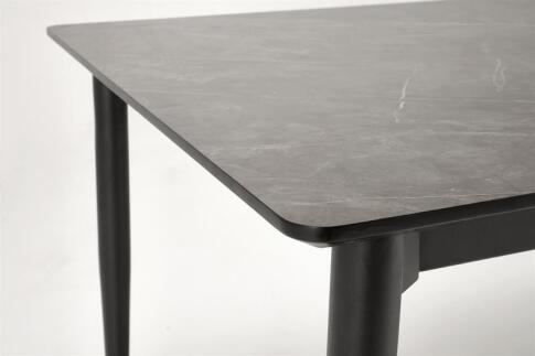 Стол обеденный HALMAR CHARLES серый мрамор/черный 180-260/90