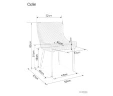 Стул SIGNAL COLIN B Velvet Bluvel 14 серый/черный