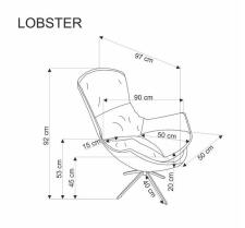 Кресло HALMAR LOBSTER корица/черный