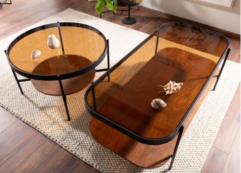 Стол журнальный SIGNAL PRIMA A орех/черный мат 120/58