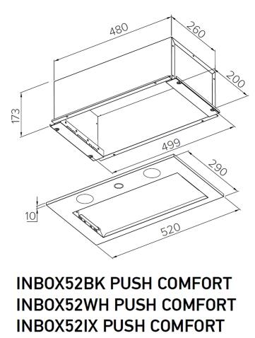 Вытяжка кухонная MEFERI INBOX52WH PUSH COMFORT