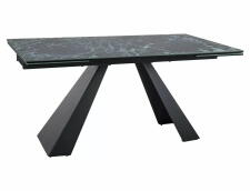 Стол обеденный SIGNAL SALVADORE Ceramic Verde Alpi морской/черный мат 160-240/90