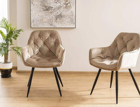 Стул SIGNAL CHERRY Velvet Bluvel 28 бежевый/черный