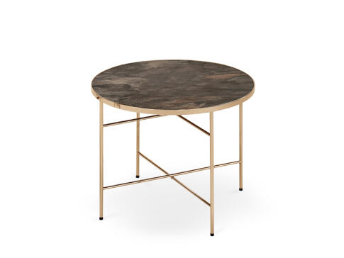 Стол журнальный HALMAR ISABELLE темный мрамор/шампань, 60/45