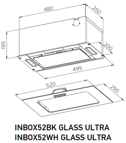 Вытяжка кухонная MEFERI INBOX52BK GLASS ULTRA