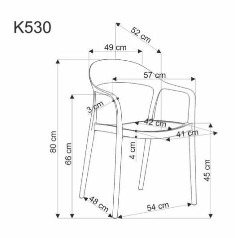 Стул HALMAR K530 белый/натуральный