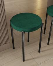 Табурет ВВР Лондон изумруд (каркас черный), велюр