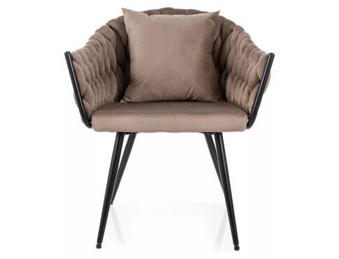 Стул SIGNAL NUVO Velvet Bluvel 40 темно-бежевый/черный мат