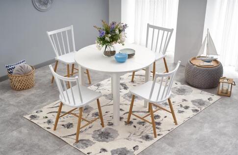 Стол обеденный HALMAR RINGO белый/белый 102-142/102