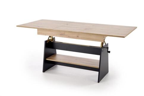 Стол-трансформер HALMAR ERIKA дуб артизан/черный 120-160/70