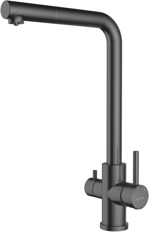 Смеситель для кухни GRANFEST QUARZ Z-5421  PVD графит