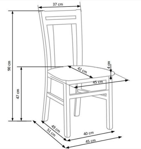 Стул HALMAR HUBERT 8 темный орех/Lars 07