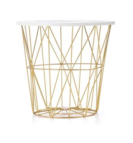 Стол журнальный HALMAR HARISSA G золотой/белый мрамор