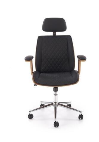 Кресло компьютерное HALMAR TIMBER черный/орех