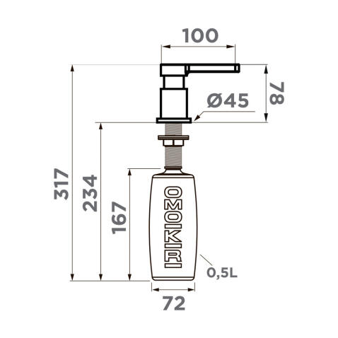 Дозатор Omoikiri OM-04 LG светлое золото