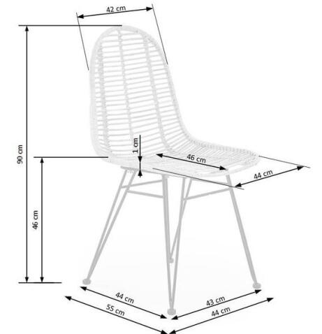 Стул HALMAR K337 ротанг натуральный/черный