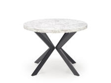 Стол обеденный HALMAR PERONI белый мрамор/черный 100-250/100