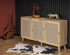 Комод HALMAR BORNEO KM-1 дуб артизан/черный