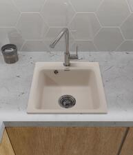 Кухонная мойка GRANFEST SMART SM-430 белый + сифон