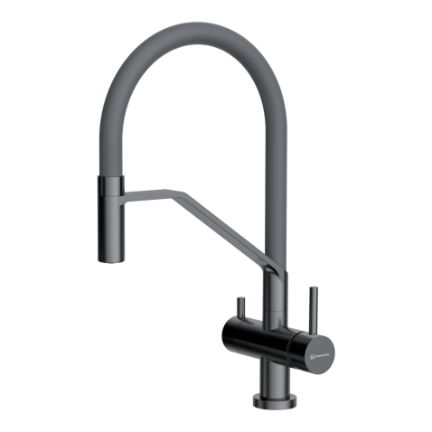 Смеситель для кухни OMOIKIRI Akeno GM-GR вороненая сталь/серый