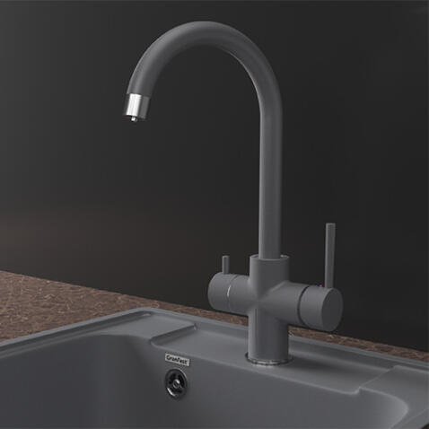 Смеситель для кухни GRANFEST QUARZ Z-5422 темно-серый