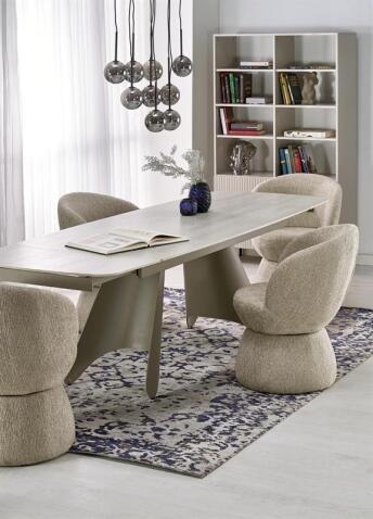 Стол обеденный HALMAR SALIX травертин/кашемир 180-260/90