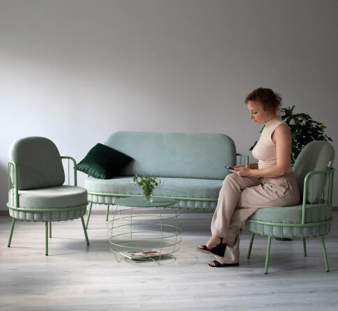 Кресло Sheffilton SHT-AMS123 нежная мята/мятный