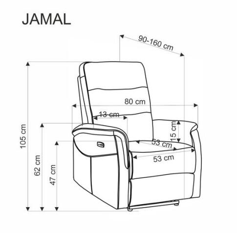 Кресло HALMAR JAMAL раскладное, бежевый