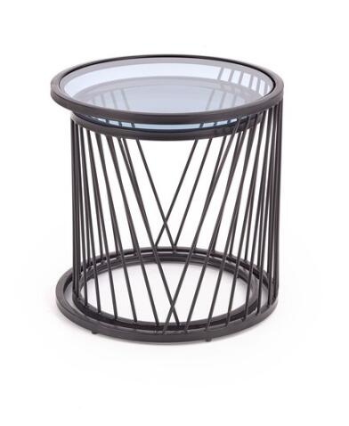 Комплект HALMAR ANTILLA (2 стола журнальных) дымчатый/черный, 50/50 и 42/45