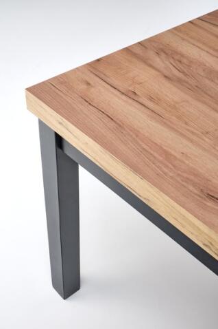 Стол обеденный HALMAR TIAGO дуб крафт/черный 140-220/80