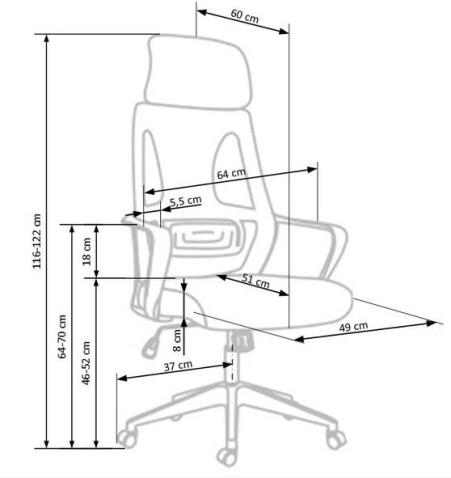 Кресло компьютерное HALMAR VALDEZ черный/черный