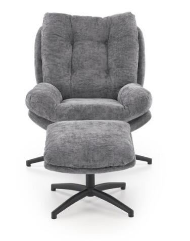 Комплект HALMAR PESTO (кресло+подставка для ног) серый