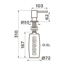Дозатор Omoikiri OM-08 GM вороненая сталь Дозатор Omoikiri OM-08 GM вороненая сталь