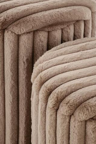 Комплект HALMAR FIDO (2 пуфа) капучино/золотой