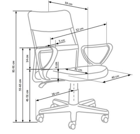 Кресло компьютерное HALMAR TIMMY розовый/черный