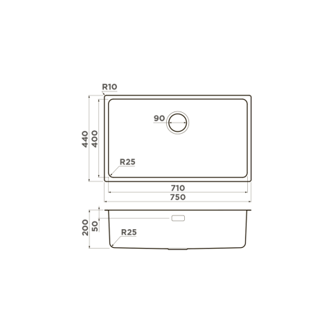 Кухонная мойка из нержавейки Omoikiri Tadzava 75-U/I-IN нержавеющая сталь