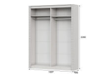 Шкаф SV-МЕБЕЛЬ (МС Гамма 20 К) Серия №4 Ясень анкор светлый / Сандал светлый, универсальный 4 ств.