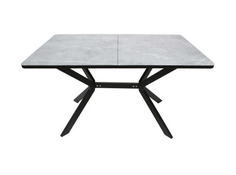 Стол ВВР Миллер Мрамор серый/черный №7, стекло ф/п 120-160/80