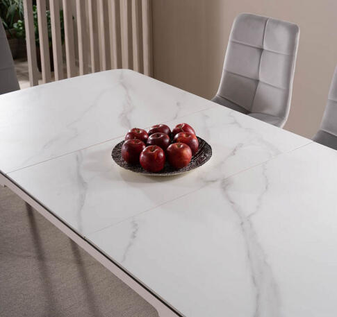 Стол обеденный SIGNAL APOLLO белый мат/черный 120-160/80