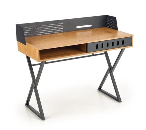 Стол компьютерный HALMAR B43 дуб золотой/черный