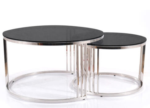 Комплект SIGNAL VIENNA (2 стола журнальных) дымчатый/серебряный