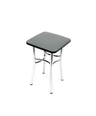 Табурет ВВР Квадрат серый/хром, экокожа