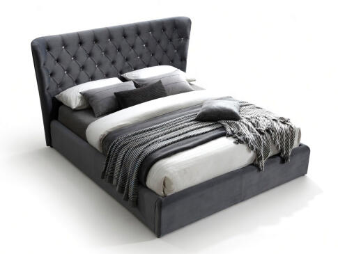 Кровать SIGNAL CARVEN Velvet Bluvel 14 серый 160/200