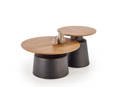 Комплект HALMAR MALOMI (2 стола журнальных) натуральный/черный