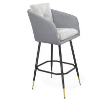 Стул барный Sheffilton SHT-ST43-2/S148 стальной серый/серое облако/черный мауар/золотой