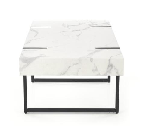 Стол журнальный HALMAR BLANCA белый мрамор/черный, 110/60/43