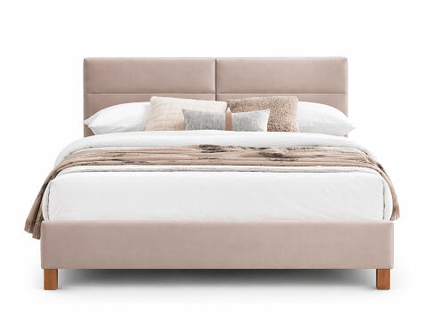 Кровать SIGNAL SIERRA Velvet Bluvel 28 бежевый/дуб, 140/200