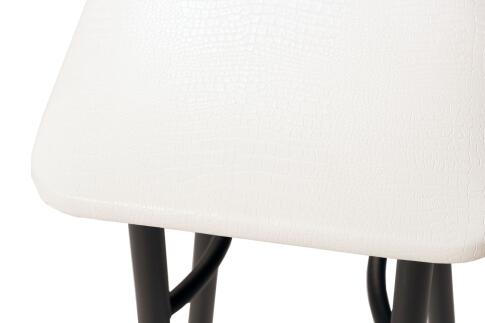 Табурет ВВР Квадрат белый крокодил/черный, экокожа