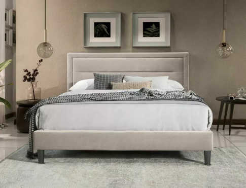 Кровать SIGNAL MALAGA Velvet Bluvel 40 темно-бежевый/черный 160/200
