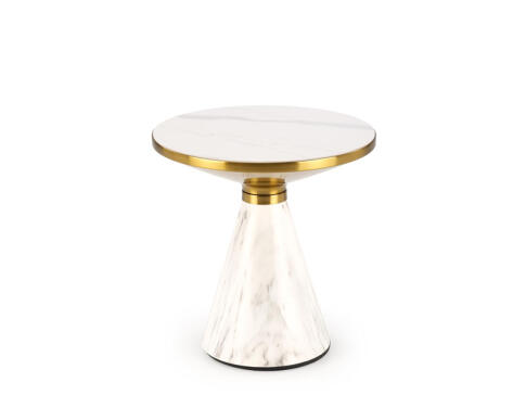 Стол журнальный HALMAR TALBI белый мрамор/белый/золотой